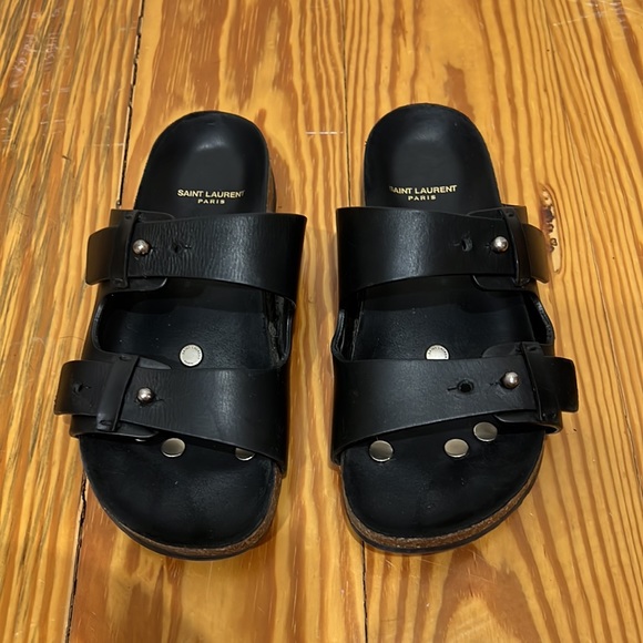 Saint Laurent Jimmy leather slides - Picture 2 of 9
